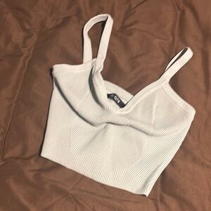 Cuts Clothing White Ribbed Camisole